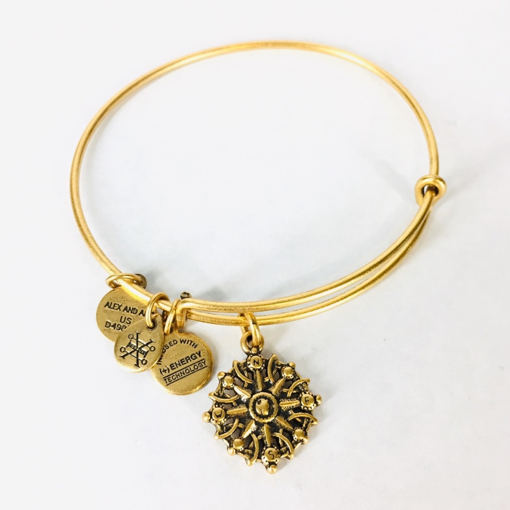 Alex & Ani Compass 2017 Gold Charm Bangle Bracelet